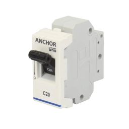 Anchor by Panasonic 65983 UNO Mini Penta Modular 20 Ampere Single Pole C Curve MCB image 1