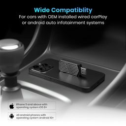 Portronics Tune Wireless Car Receiver, Converts Wired Auto Android & CarPlay to Wireless, USB Plug, Bluetooth Connectivity, Only for Cars with OEM Installed Wired Android Auto/CarPlay (Black) image 5