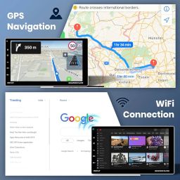 Cason 9 Inch Car Stereo Android System with Touch Screen |Car Android Player with CarPlay and Wireless Android Auto Bluetooth/Cooling Fan/Steering Wheel Control+ Rear Camera -Suitable for All image 5