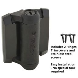 D&D Technologies TCA1S3BTS TruClose Regular Duty Self Closing Gate Hinge, for Metal Gates up to 66 Pounds, No Alignment Legs, Black, 2 Count image 2