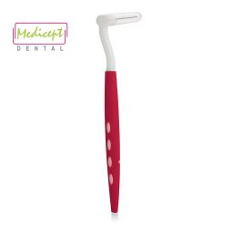 Medicept PROTEC Angled Interdental manual Brush Narrow and Wide Space for adults, Assorted (1xYellow, 1xBlue, 1xPink, 1xGreen) - Pack of 4. image 3