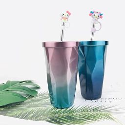 HASTHIP® 4Pcs Kawaii Straw Lids Sanrio Series Drinking Straw Lids Anti-lost Kids Straw Lids Universal 10mm Straw Lids Straw Cap for Stainless Steel Straw, Straight Straw, Curved Straw, Glass Straws image 5