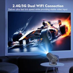 Magcubic 4K Wifi6 And Bt 5.0 Portable Projector With Built-In Android 11.0 Operating System Pre-Installation,130 Inch Smart Projector With 360 Degree Rotation,White image 2