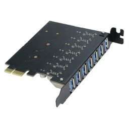 USB 3.0 PCI-e Expansion Card 7Port, RIITOP PCI-e x1 to USB 3.0 HUB Adapter 5Gbps (No Power Need) image 5