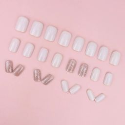 Premium Designer 24pcs Stick-on Nails set, with Easy Glue Tab application, Nails are Reusable & Unbreakable (W1301) image 4