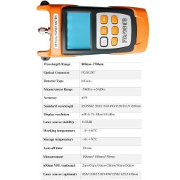 Corslet Fiber Optical Power Meter Tester VTC830 Laser Cable Db Tester Optic FTTH Telecom CATV High Power Test Sm mm Telecom FTTH -50~+26dBm FC/SC Power Meter Optical Fiber, Telecom Tester image 5