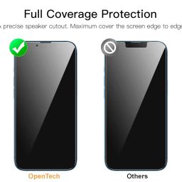 OpenTech® Privacy Tempered Glass Screen Protector Compatible for iPhone 13/13 Pro / 14 / 16e (6.1 Inches) with Edge to Edge Coverage and Easy Installation kit image 3