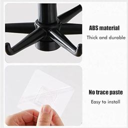 ZINZA Wall Mounted Hooks 360 Degree Rotation Folding Hanging Hooks,(2pcs) Adhesive Wall Hanger Sticky for Kitchen Items Utensil Hanging Storage Organizer Rotary Hook Rack with 5 Claw,(Pack of 2) image 2