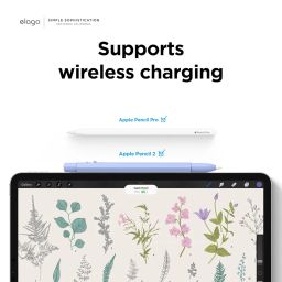 elago x MONAMI Pencil Case Compatible with Apple Pencil Pro Case, Compatible with Apple Pencil 2nd Generation Cover Sleeve, Magnetic Charging, Double Tap, Squeeze, Haptic (Must Read Guide)(Viola) image 2