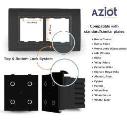 SMART MODULAR 4 GANG TOUCH SWITCH (6 amps each) - GLASS (Not Acrylic): Elevate Your Home with Effortless Control (Fits in Anchor Roma Classic and similar plates) image 2