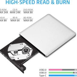 USB C Type C USB 3.0 External 3D HD Blue ray Player for MacBook pro USB C Blue ray Reader Combo DVD Burner Drive for MacBook Pro MacBook Air iMac All Laptop and Desktop pc image 5