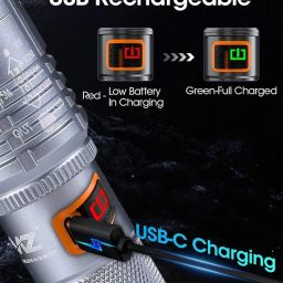Rechargeable Flashlight – 10000 Lumen High Power LED Torch, 1200M Long Beam, USB-C Charging, 10+ Hours Runtime, Adjustable Zoom Light for Camping, Hiking, Emergency, Outdoor Use image 3