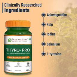 Pure Nutrition Thyro Pro - 60 Veg Capsules | With Ashwagandha, Iodine & Selenium | Supports Thyroid Function, Balances Hormones| Promotes Overall Wellness image 2