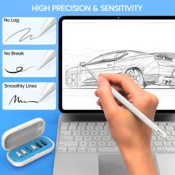 Sounce 6-Piece Apple Pencil Tips for Apple Pencil 2nd/1st Generation and Apple Pencil Pro/USB-C, Durable Highly Sensitive Precise POM Replacement Tip for iPad Pro/Mini/Air - Blue image 5