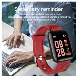 Drumstone D116 Touchscreen Smart Watch Bluetooth Smartwatch with Heart Rate Sensor and Basic Functionality for All Boys & Girls-RED image 1