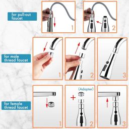Nubilous Tap Extender for Kitchen Sink, Flexible Faucet with Tap Extension for Convenient Use Upgrade Your Kitchen Sink with Flexible Tap for Easy Access image 4