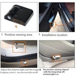 Automaze Wireless Car Welcome Logo Shadow Projector Ghost Lights Kit Set of 2 for All Cars image 5