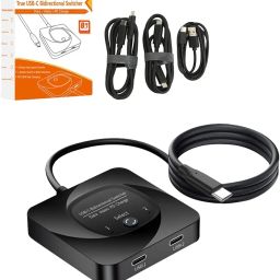 ETZIN USB C Switch,2 in 1 Output Bi Direction USB C Switch,8K at 60Hz USB Switcher Adapter,Plug and Play Switch Splitter,10Gbps Data Transfer/ 100W Fast Charging,for Switching Between Multiple Devices image 2