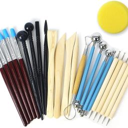INOG Clay Tools, 24pcs Polymer Clay Tools, Modeling Clay Sculpting Tools Set Pottery Tools with Air Dry Clay Tools Ball Stylus Dotting Tools Rock Painting Kit for Sculpture Pottery image 2