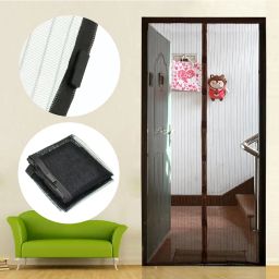 GOLD HEAVEN Magic Mesh Magnetic Mosquito Screen Door Net Curtain with Magnets Polyester Mesh Curtain Back Door Mesh with Full Frame Hook & Loop Auto-Closing Fly Mesh Insect Mosquito Nets image 2