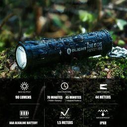 Olight i3E EOS 120 lumens (Silver only other colors is 90 lumens) AAA Flashlight EDC Flashlight Compact Keychain Flashlight Updated Version of Olight i3s Keychain Light (I3E-Black) image 1