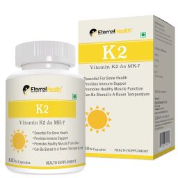 EternalHealth Vitamin K2 as MK-7, High potency form of K2-180 Vegetable Capsules image 1