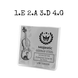 MAJESTIC INDUSTRIES Violin String Set, Stainless German Steel String Set, Stable Tuning & Low Tension, Professional 4-String Set, Warm Rich Tone, Alloy Core image 1