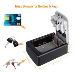 SHRBI Key Lock Box Wall Mounted, 4 Digit Combination Lock Box For House Key Weatherproof Safe Security Key Storage Lock Box For Outside Realtors Garage Spare Keys image 3
