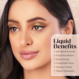 Hilary Rhoda Showstopper Liquid Eyeshadow | Gel-Based Formula | Shimmer Finish | Highly Pigmented | Blends Easily | Create Versatile Looks | 2ml (Moon Pink - Shade 01) image 4