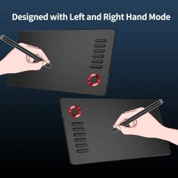 VEIKK A15PRO Graphic Drawing Pen Tablet 10 * 6 inch with 12 Hotkeys and a Quick Dial Support Windows, Mac, Linux, Android Mobile, Tilt Pressure (8192 Level Pressure Battery -Free Stylus) (Red) image 4