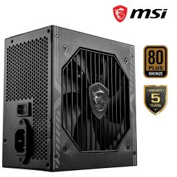 MSI MAG A650BN Power Supply Unit - 650W, 80 Plus Bronze Certified, 12V Single-Rail, DC-to-DC Circuit, 120mm Fan, Active PFC Design, Multiple Connectivity, for Gaming PC, 5-Year Warranty image 1