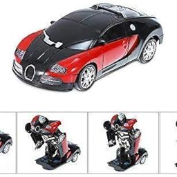 Cable World Plastic Battery Operated Converting Car to Robot, Robot to Car Automatically,Robot Toy, with Light and Sound for Kids Indoor and Outdoor 3 Year, Pack of 1 image 2