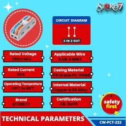5Pcs Compact Lever Wire Nut Connector (2 in 2 Out), Splicing Wire Connector, Universal Quick Wiring Cable Connection Push-in Conductor Terminal Block for Multiple Types of Wires image 2