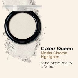 Colors Queen Master Chrome Metallic Highlighter | Long Lasting Illuminating Highlighter with Metallic Finish | Highly Pigmented, Lightweight Highlighter Palette for Face Makeup (01 - Ice Cold) image 2