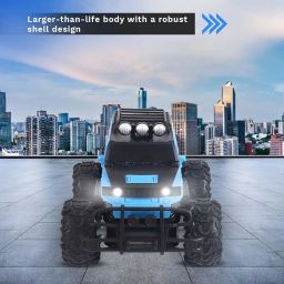 Popsugar Off Roader Rechargeable Remote Control Monster Truck with 2 Speeds and 4 Headlight Modes | Lithium Battery | C-Type Charging | Remote Control Car for Kids | Made in India, Sky Blue image 5