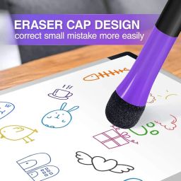 THECLOUDMALL® Magnetic Dry Erase Markers Fine Tip, Whiteboard Markers with Eraser, 12 Count Colorful Fine Point Dry Erase Markers for Kids, Low Odor Thin Dry Erase Markers for Calendar Boards image 4