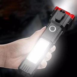 Dangfly Torch Lights Rechargeable | with SOS Mode | 7 Mode LED COB | with Hammer | Seat Belt Cutter Built | Plastic Body | 17 * 5 cm (1 Led) image 5