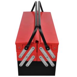 Ruboxa Tool Box for Home/Sturdy Tools Box with Large Capacity/Empty Tool Box/Metal Tool Organizer for Carpenter/Garage and Home Essential Tools - 5 Compartments - (Red & Black) image 5