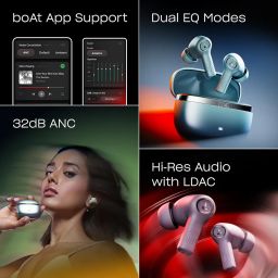 boAt Nirvana Ion ANC Pro, Hi-Res Audio LDAC,ANC(~32dB), 120Hrs Battery, App Support, Fast Charge, v5.3 Bluetooth TWS in Ear Earbuds Wireless Earphones with mic (Blazing Comet) image 1