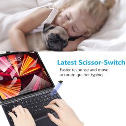 Bluetooth Keyboard with Touchpad, Ultra Slim Rechargeable Wireless Tablet Keyboard with Trackpad,Portable Universal Small Travel Keypad for iOS iPad Pro/iPad Air/iPad/iPad Mini,Android Windows(black) image 3