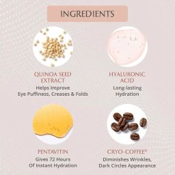 AREOVEDA Roll-On Cryocoffee Under Eye Serum (10Ml) With Pentavitin & Quinoa Seed Extract - Reduces Dark Circles, Puffiness & Wrinkles I Visible Results In 28 Days With 72 Hrs Hydration image 3