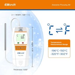 Elitech Tlog 100EL Digital Temperature Data Logger Reusable Temperature Recorder PDF Report USB Port 32000 Points with External Temperature Probe(-196~150℃) image 2