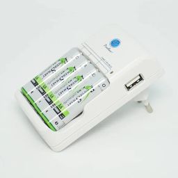 Power Smart PS 345+2500 BP4 Standard AA-AAA NiCd-NiMH and USB Output Charger with 2500 mAh 4 AA Cells Ready to Use Rechargeable Battery image 2