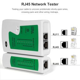 CP-Tech Network Cable Tester, RJ45 And RJ11 Lan Tester With 9V Battery, LED Indicators RJ12 CAT5 CAT 6 UTP Ethernet. (Tester+Battery) image 4