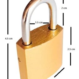 Hookcart Small Brass Polished Lock and Key (Gold) - Set of 4 image 5