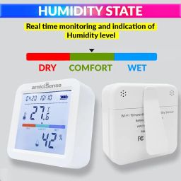 amiciSense WiFi Temperature Humidity Sensor, Thermometer Hygrometer with Data Export Feature Compatible with SmartLife App image 2