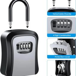 Heavy-Duty Combination Key Lock Box for Secure Key Storage by HEBEZON – Wall Mounted, Weather-Resistant image 1