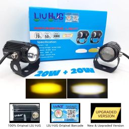 LIU HJG Mini Drive LED Fog Light Bulb Lamp For Cars and Motorcycles Dual Color (White & Yellow) With Cooling Fan 2Pcs. image 3
