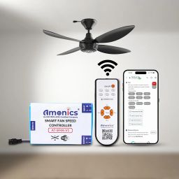 Amonics� Smart Ceiling Fan Regulator Kit | WiFi & App Controlled 6-Speed Fan Switch | Compatible with Alexa, Google Home & IR Remote | Retrofit Design | 500W Load | Universal Fan Controller image 1