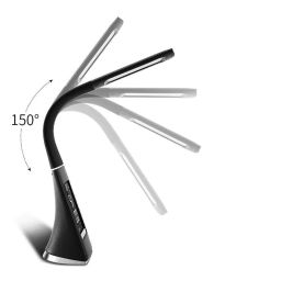 DR Mall Business Desk Lamp - Eye-Caring Table Lamp Office Study Desk Table with Children Eye Protection Switch Calendar Thermometer Time & Alarm Clock, Touch Control USB Touch Switch image 3